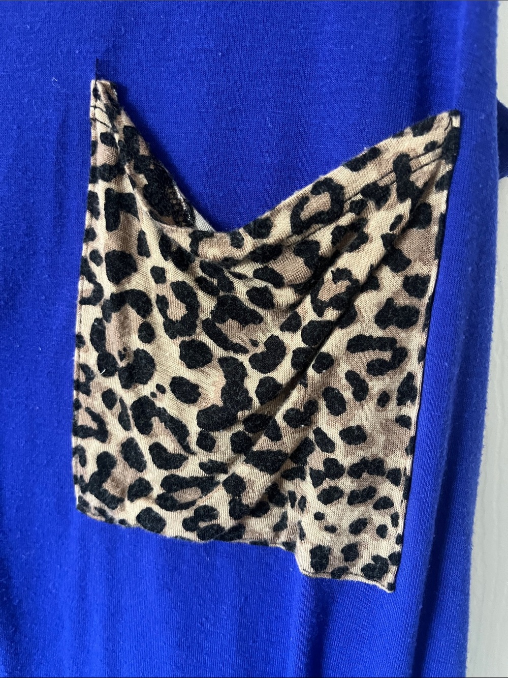 Royal Blue Tank Top with Leopard Pocket COLOR ALIEN - Picture 2 of 4